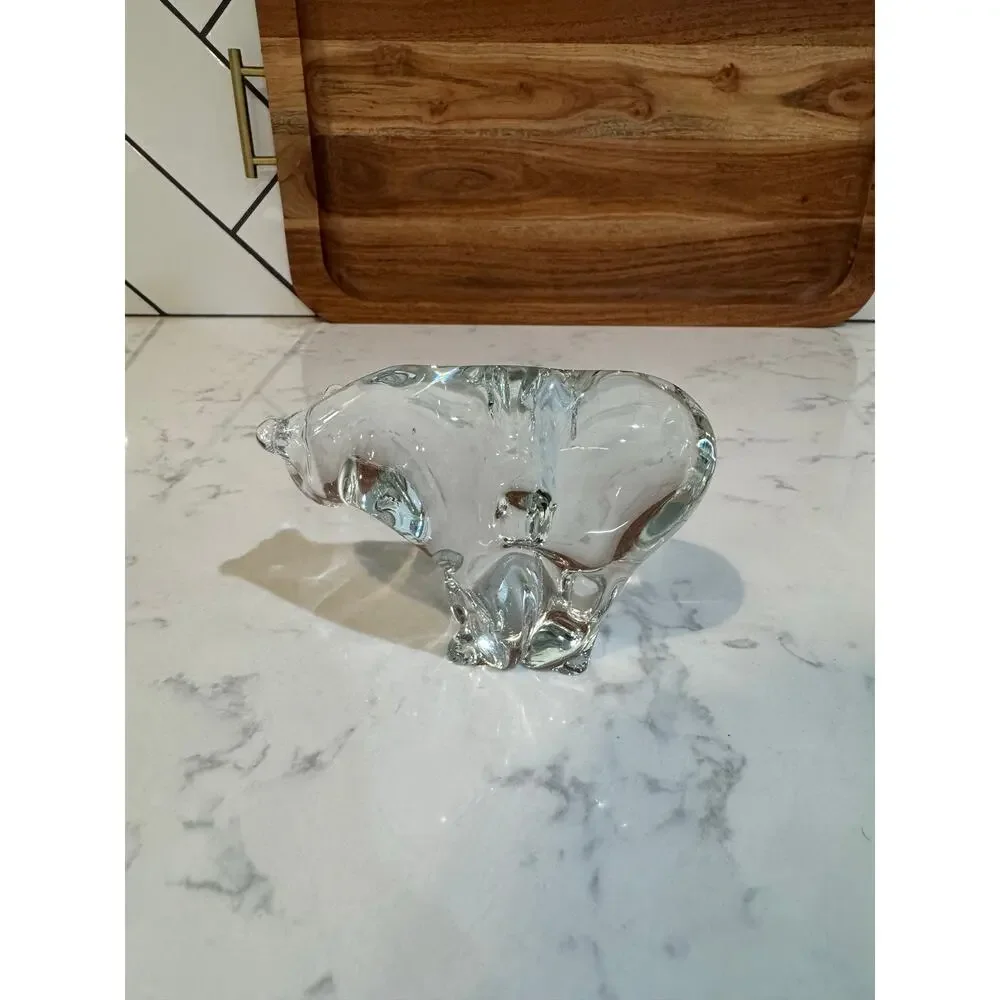 vintage Eneryda Glasbruk in Sweden crystal bear 60s 70s minimalist masculine